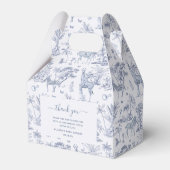 Niedlich Safari Toile de Jouy | Blue Baby Showfavo Geschenkschachtel (Vorderseite)