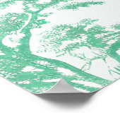 Niedlich Safari Toile de Jouy | Mint Baby Dusche Poster (Ecke)