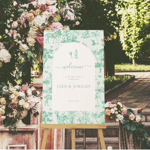 Niedlich Safari Toile de Jouy   Mint Baby Dusche Poster