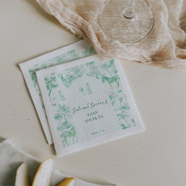 Niedlich Safari Toile de Jouy | Mint Baby Dusche Serviette
