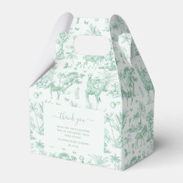 Niedlich Safari Toile de Jouy | Mint Baby Duwer Ge Geschenkschachtel