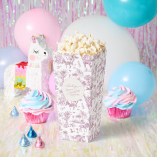 Niedlich Safari Toile de Jouy Pink Baby Dusche G Geschenkschachtel