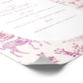 Niedlich Safari Toile de Jouy | Pink Baby Dusche Poster (Ecke)