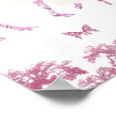 Niedlich Safari Toile de Jouy | Pink Baby Shower D Poster (Ecke)