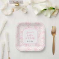 Niedlich Safari Toile de Jouy Pink Babydusche