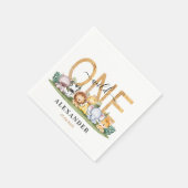 Niedlich Safari Wild One 1. Geburtstag Napkins Serviette (Ecke)