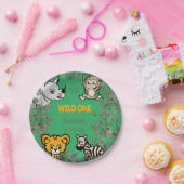 Niedlich Safari Wild One Green Pappteller (Party)