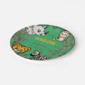 Niedlich Safari Wild One Green Pappteller (Schrägansicht)