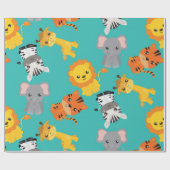 Niedlich Safari Wildlife Geschenkpapier (Flach)