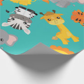 Niedlich Safari Wildlife Geschenkpapier (Ecke)