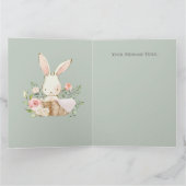 Niedlich Sage Green Aquarell Bunny Baby Dusche Dankeskarte (Innenseite)