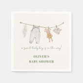 Niedlich Sage Green Boho Boy Kleidung Kinderdusche Serviette (Vorderseite)