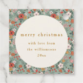 Niedlich Sage Green Botanical Custom Frohe Weihnac Geschenkanhänger (Rückseite)