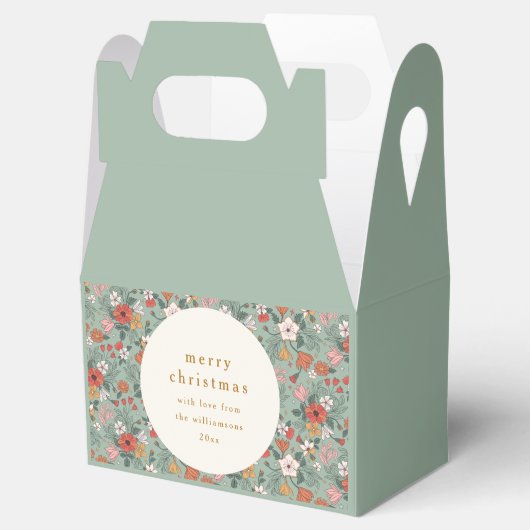 Niedlich Sage Green Botanical Custom Frohe Weihnac Geschenkschachtel (Geöffnet)