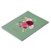 Niedlich Sage Green Girl Floral Notebook Notizblock (Linke Seite)