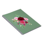 Niedlich Sage Green Girl Floral Notebook Notizblock (Rechte Seite)