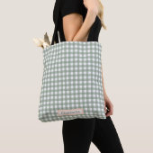 Niedlich Sage Green Kariert Personalisiert Tasche (Von Nahem)