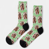 Niedlich Sage Green Newlyweds Foto Wedding Socken (Linkes Detail)