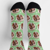 Niedlich Sage Green Newlyweds Foto Wedding Socken (Oben)