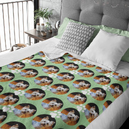 Niedlich Sage Green Pet Foto Paw Print Personalisi Fleecedecke