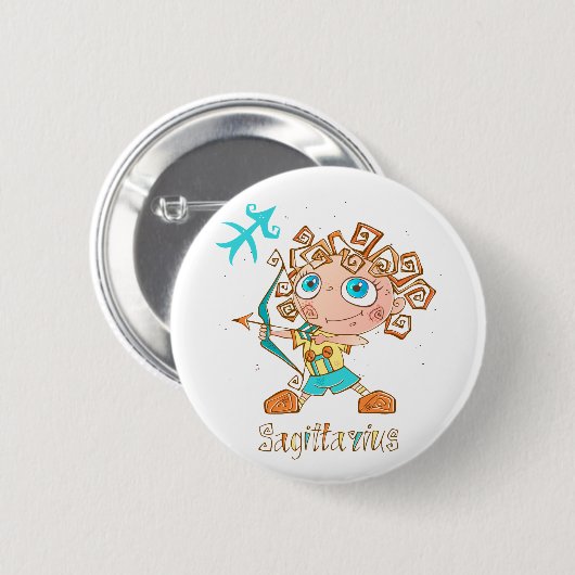 Niedlich Sagittarius Kid Button (Vorne & Hinten)