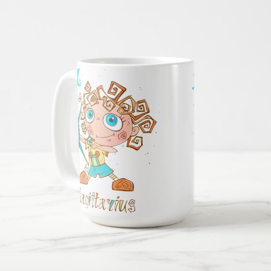 Niedlich Sagittarius Kid Kaffeetasse (Vorderseite Links)