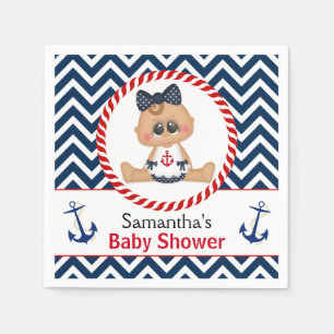 Niedlich Sailor Girl Nautical Baby Dusche Serviette