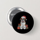 Niedlich Saint Bernard Weihnachtsmannmütze Weihnac Button (Vorne & Hinten)