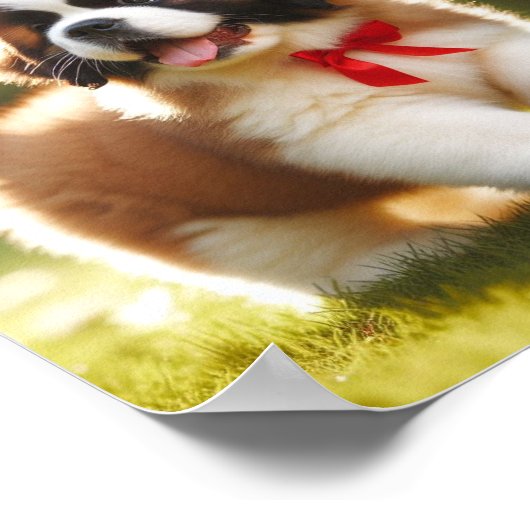 niedlich Saint Bernard Welpe Poster (Ecke)