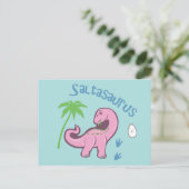 Niedlich Saltasaurus Postkarte (Stehend Vorderseite)