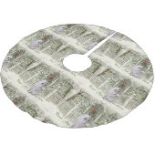 Niedlich Samoed Weihnachten Polyester Weihnachtsbaumdecke (Schrägansicht)