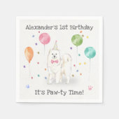 Niedlich Samoyed Dog Geburtstagsparty Serviette (Vorderseite)