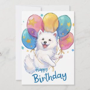 Niedlich Samoyed Happy Birthday Feiertagskarte