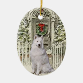 Niedlich Samoyed Lovers Weihnachten Ornament Aus Metall