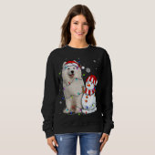 Niedlich Samoyed Weihnachtsmannmütze Weihnachts We Sweatshirt (Vorne ganz)