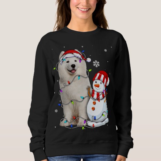 Niedlich Samoyed Weihnachtsmannmütze Weihnachts We Sweatshirt (Vorderseite)