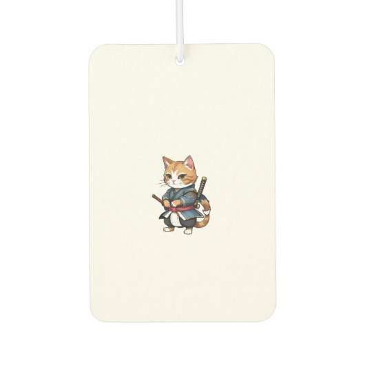 Niedlich Samurai Cat Phone Case Design Autolufterfrischer (Vorderseite)