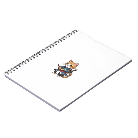 Niedlich Samurai Cat Phone Case Design Notizblock (Linke Seite)