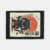 Niedlich Samurai Ninja Kat Warrior Japanisch Anime Fleecedecke (Vorderseite (Horizontal))