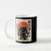 Niedlich Samurai Ninja Kat Warrior Japanisch Anime Kaffeetasse (Links)