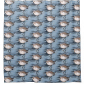 Niedlich Sanderling Sandpiper Wanders Winterküste Duschvorhang (Vorderseite)