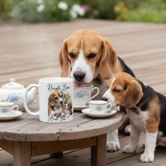 Niedlich Sandy Browns Tee und Beagle Liebe Kaffeetasse