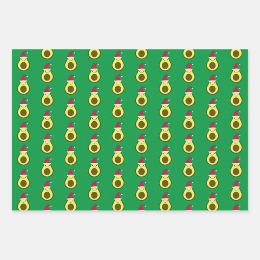 Niedlich Santa Avocado Geschenkpapier Set (Vorderseite 3)