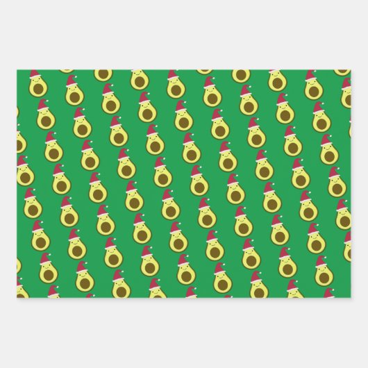 Niedlich Santa Avocado Geschenkpapier Set (Vorderseite 2)