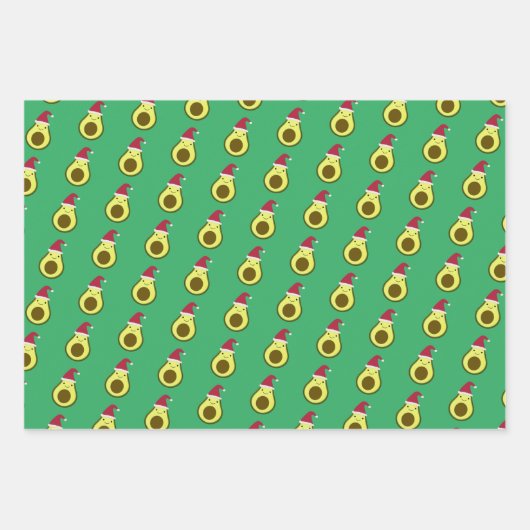 Niedlich Santa Avocado Geschenkpapier Set (Vorderseite)