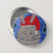 Niedlich Santa Bunny Button (Vorne & Hinten)
