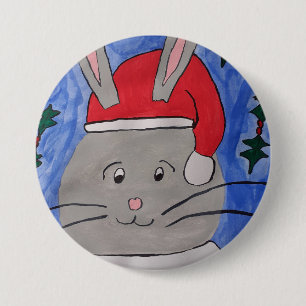Niedlich Santa Bunny Button