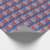 Niedlich Santa Bunny Geschenkpapier (Ecke)