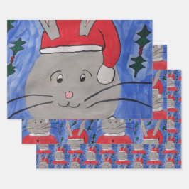 Niedlich Santa Bunny Geschenkpapier Set