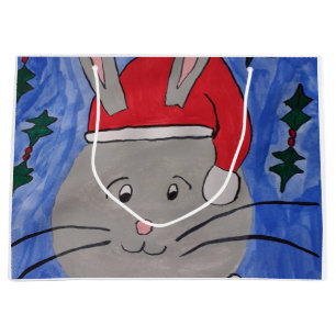 Niedlich Santa Bunny Große Geschenktüte